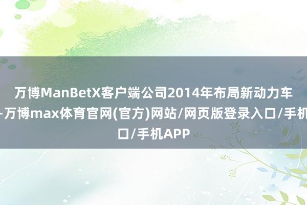 万博ManBetX客户端公司2014年布局新动力车范围-万博max体育官网(官方)网站/网页版登录入口/手机APP