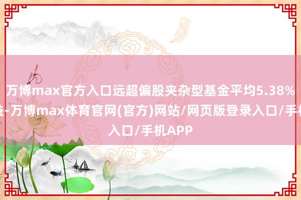 万博max官方入口远超偏股夹杂型基金平均5.38%的收益-万博max体育官网(官方)网站/网页版登录入口/手机APP