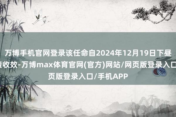 万博手机官网登录该任命自2024年12月19日下昼五时起负责收效-万博max体育官网(官方)网站/网页版登录入口/手机APP